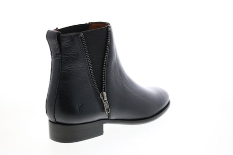 Frye Carly Zip Chelsea 71718 Womens Black Leather Ankle & Booties Boots