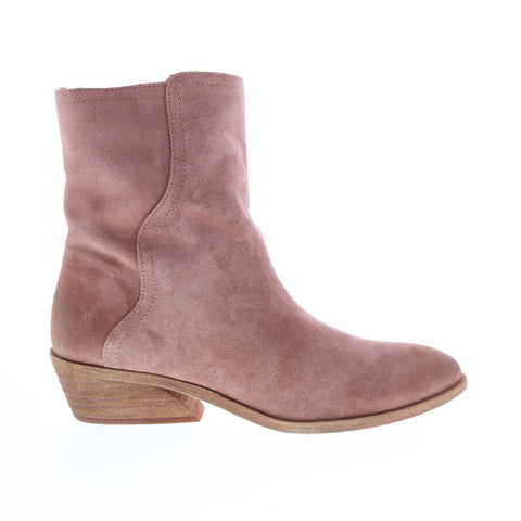 Frye Farrah Wave Short 71824 Womens Pink Suede Ankle & Booties Boots