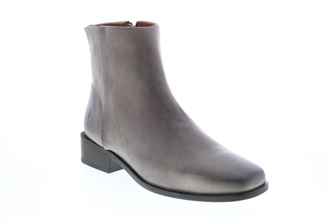 Frye River Inside Zip Bootie 71922 Womens Gray Leather Ankle & Booties Boots