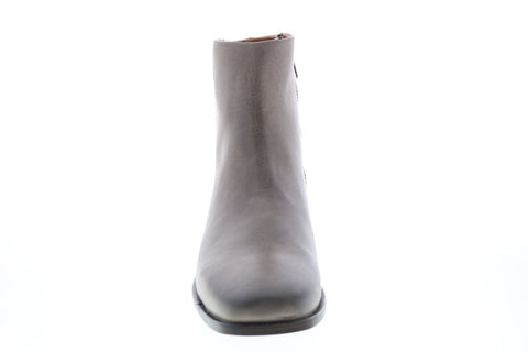 Frye River Inside Zip Bootie 71922 Womens Gray Leather Ankle & Booties Boots