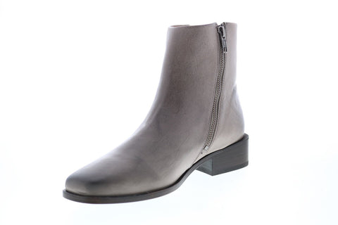 Frye River Inside Zip Bootie 71922 Womens Gray Leather Ankle & Booties Boots