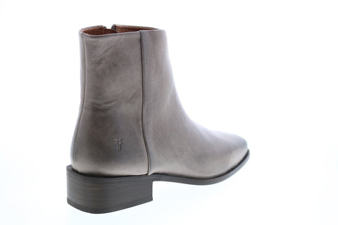 Frye River Inside Zip Bootie 71922 Womens Gray Leather Ankle & Booties Boots