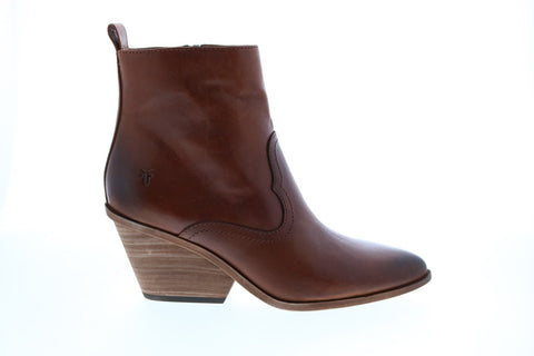 Frye Amado Wedge 71943 Womens Brown Leather Ankle & Booties Boots