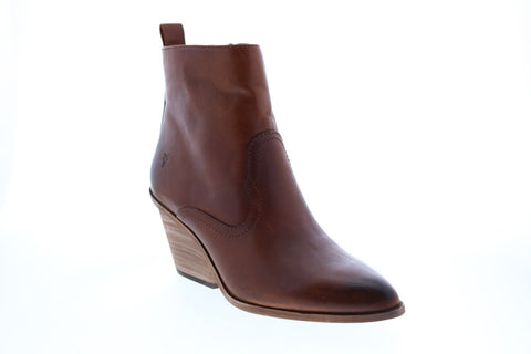 Frye Amado Wedge 71943 Womens Brown Leather Ankle & Booties Boots