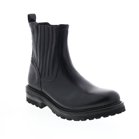 Frye Ella Moto Chelsea 71957 Womens Black Leather Chelsea Boots