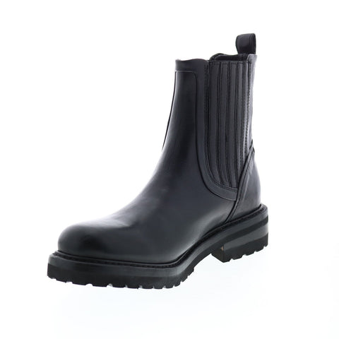 Frye Ella Moto Chelsea 71957 Womens Black Leather Chelsea Boots