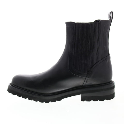 Frye Ella Moto Chelsea 71957 Womens Black Leather Chelsea Boots