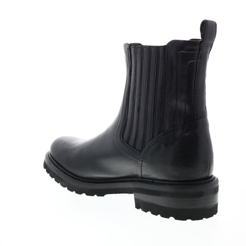 Frye Ella Moto Chelsea 71957 Womens Black Leather Chelsea Boots