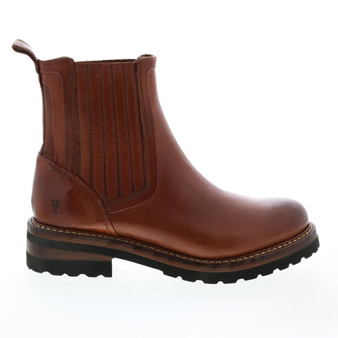 Frye Ella Moto Chelsea 71957 Womens Brown Leather Chelsea Boots