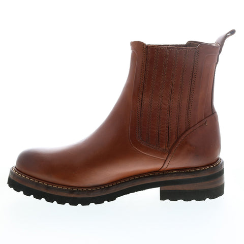 Frye Ella Moto Chelsea 71957 Womens Brown Leather Chelsea Boots