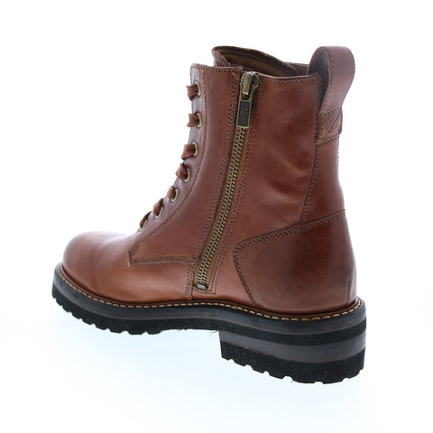 Frye Ella Moto Lace Up 71958 Womens Brown Leather Casual Dress Boots