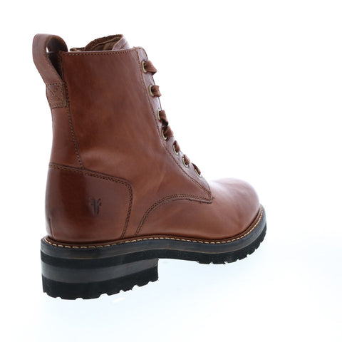 Frye Ella Moto Lace Up 71958 Womens Brown Leather Casual Dress Boots