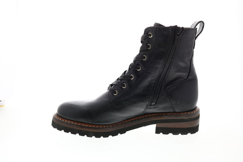 Frye Ella Moto Lace Up 71958 Womens Black Leather Casual Dress Boots
