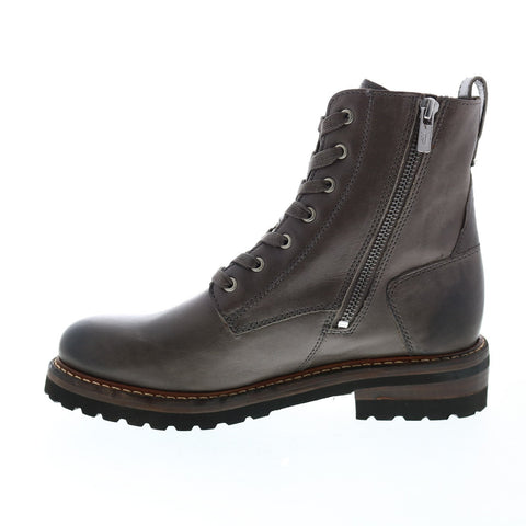 Frye Ella Moto Lace Up 71958 Womens Gray Leather Lace Up Casual Dress Boots