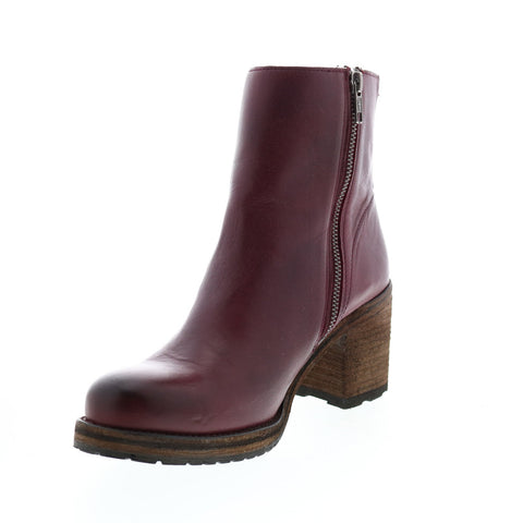Frye Karen Inside Zip Short 71960 Womens Burgundy Leather Casual Dress Boots