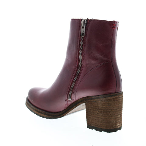 Frye Karen Inside Zip Short 71960 Womens Burgundy Leather Casual Dress Boots