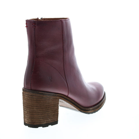 Frye Karen Inside Zip Short 71960 Womens Burgundy Leather Casual Dress Boots