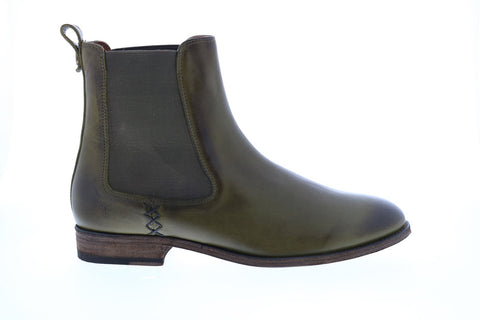 Frye Melissa Chelsea 71979 Womens Green Leather Slip On Chelsea Boots