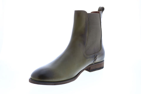 Frye Melissa Chelsea 71979 Womens Green Leather Slip On Chelsea Boots