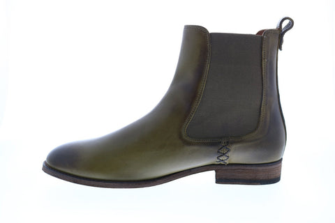 Frye Melissa Chelsea 71979 Womens Green Leather Slip On Chelsea Boots