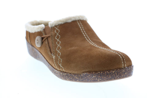 Earth Origins Aurora Johanna 7206032WSDE Womens Brown Suede Slip On Mules Slippers Shoes