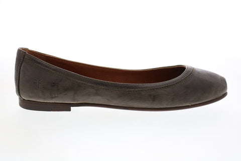 Frye Carson Ballet 72126 Womens Gray Leather Slip On Ballet Flats Shoes