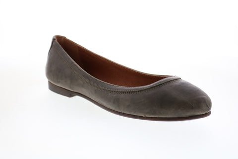 Frye Carson Ballet 72126 Womens Gray Leather Slip On Ballet Flats Shoes