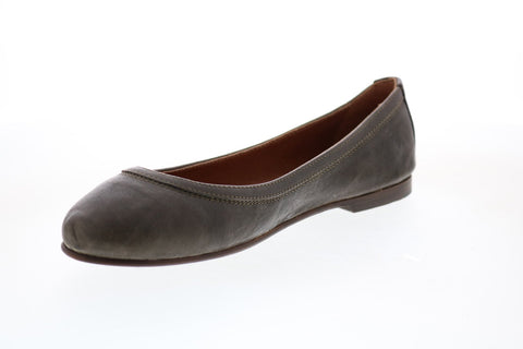 Frye Carson Ballet 72126 Womens Gray Leather Slip On Ballet Flats Shoes