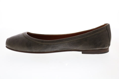 Frye Carson Ballet 72126 Womens Gray Leather Slip On Ballet Flats Shoes
