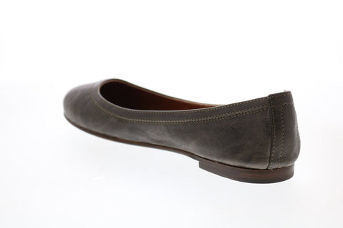 Frye Carson Ballet 72126 Womens Gray Leather Slip On Ballet Flats Shoes