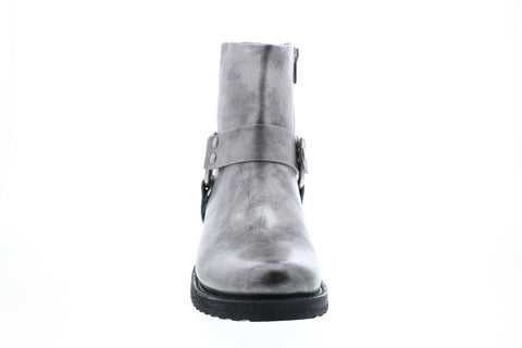 Frye Veronica Harness Short 72236 Womens Silver Leather Casual Dress Boots