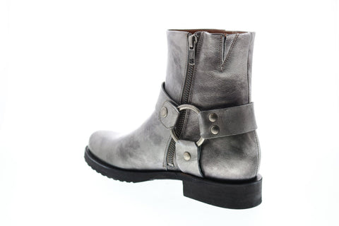 Frye Veronica Harness Short 72236 Womens Silver Leather Casual Dress Boots