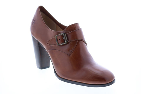 Frye Laurie Monk 72442 Womens Brown Leather Strap Pumps Heels Shoes