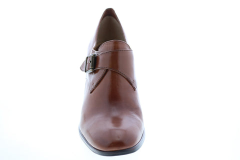 Frye Laurie Monk 72442 Womens Brown Leather Strap Pumps Heels Shoes