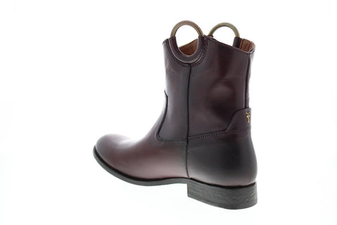 Frye Melissa Harness Pull On Short Womens Red Leather Casual Dress Boots