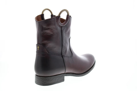 Frye Melissa Harness Pull On Short Womens Red Leather Casual Dress Boots