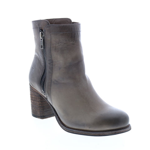 Frye Addie Double Zip 72498 Womens Gray Leather Zipper Ankle & Booties Boots