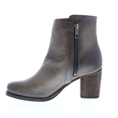 Frye Addie Double Zip 72498 Womens Gray Leather Zipper Ankle & Booties Boots