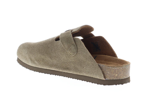 Eastland Gino Mens Gray Suede Slides Strap Sandals Shoes