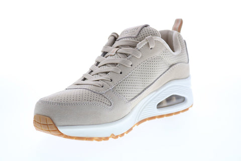 Skechers Uno Two For The Show 73672 Womens Beige Lifestyle Sneakers Shoes