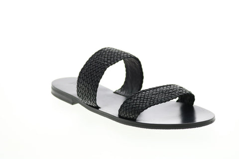 Frye Ruth Woven Slide 73769 Womens Black Synthetic Slides Sandals Shoes