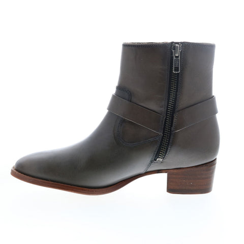 Frye Dara Harness Short 73912 Womens Gray Leather Zipper Ankle & Booties Boots