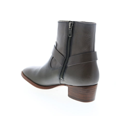 Frye Dara Harness Short 73912 Womens Gray Leather Zipper Ankle & Booties Boots