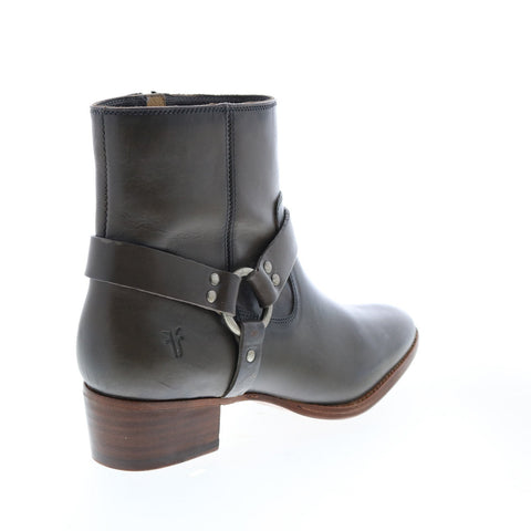 Frye Dara Harness Short 73912 Womens Gray Leather Zipper Ankle & Booties Boots