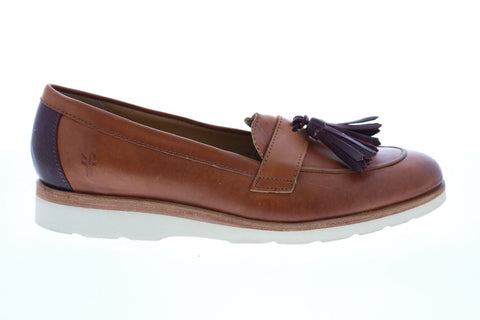 Frye Jade Tasseled Loafer 74572 Womens Brown Leather Slip On Flats Shoes