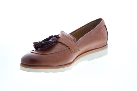 Frye Jade Tasseled Loafer 74572 Womens Brown Leather Slip On Flats Shoes