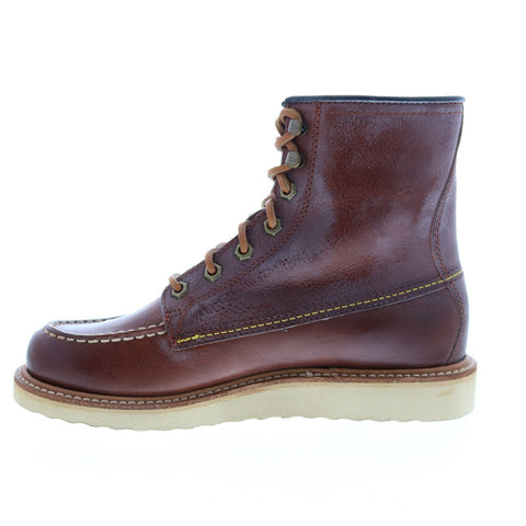 Frye Dakota Wedge 76265 Womens Red Leather Lace Up Casual Dress Boots