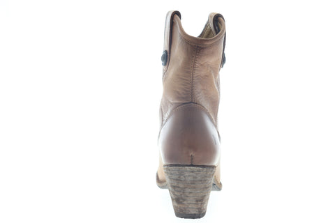 Frye Jackie Button Short 76593 Womens Brown Leather Slip On Dress Boots