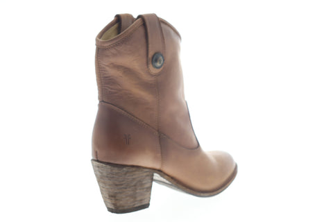Frye Jackie Button Short 76593 Womens Brown Leather Slip On Dress Boots