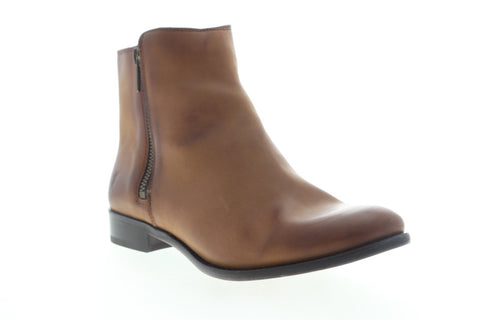 Frye Carly Double Zip 76762 Womens Brown Leather Ankle & Booties Boots